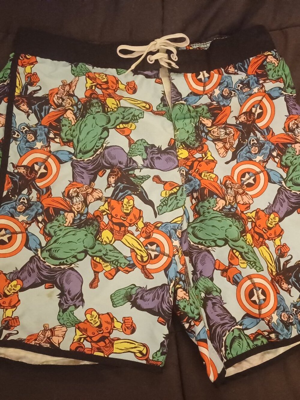 Superhero swim trunks